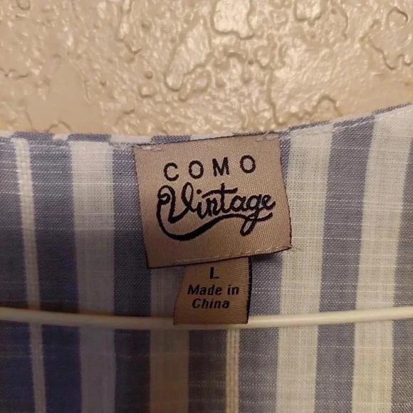 Como Vintage short ruffled sleeve blouse Size Large. - Picture 5 of 6